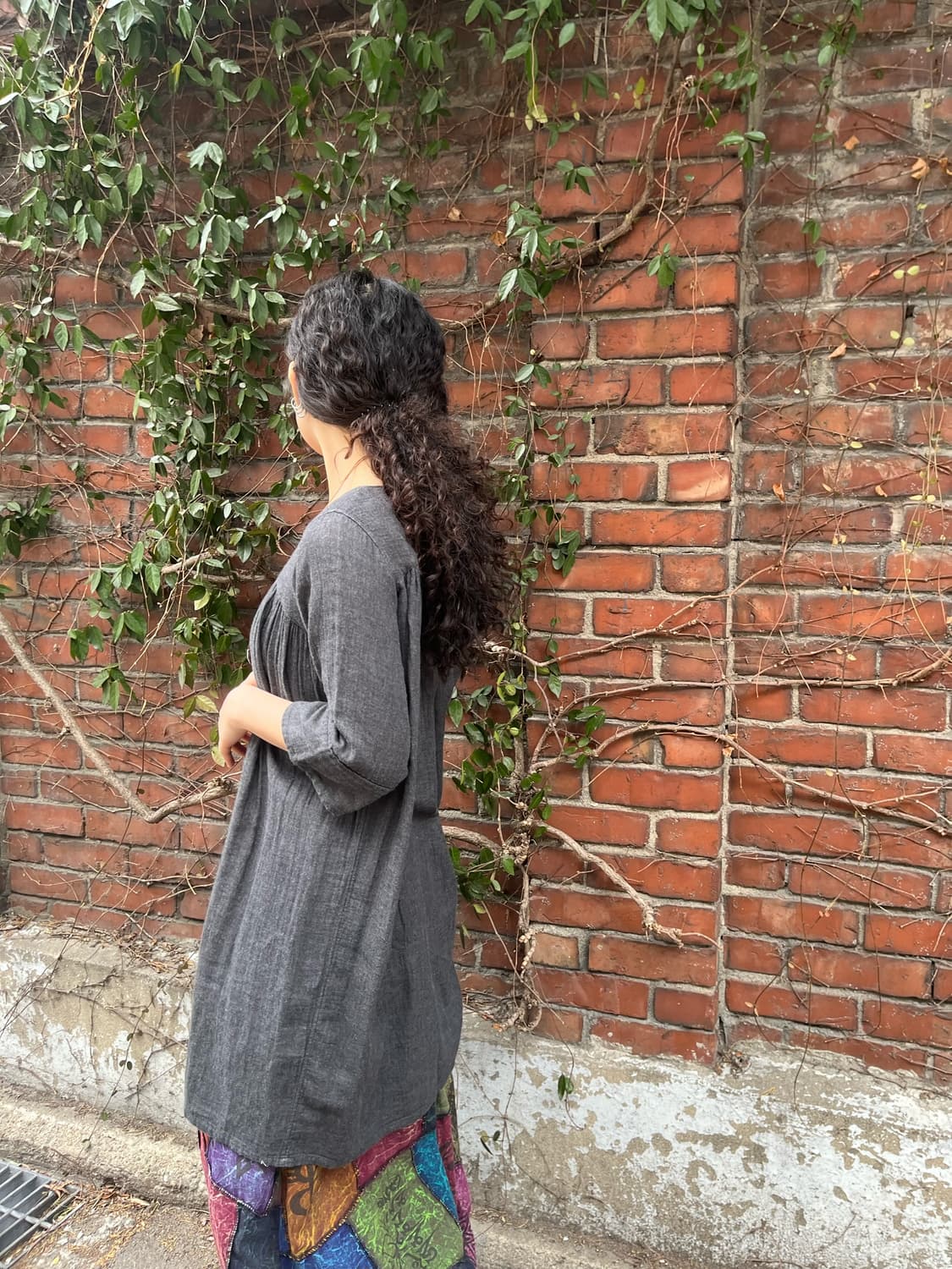 데일리 무드 그레이 미디 원피스 상품이미지4