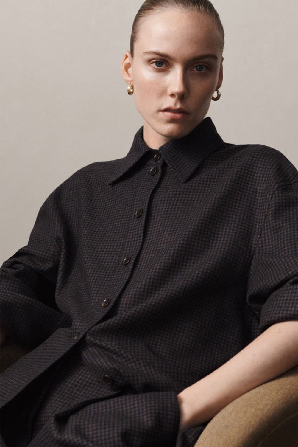 코스 체크 울 셔츠 상품이미지1