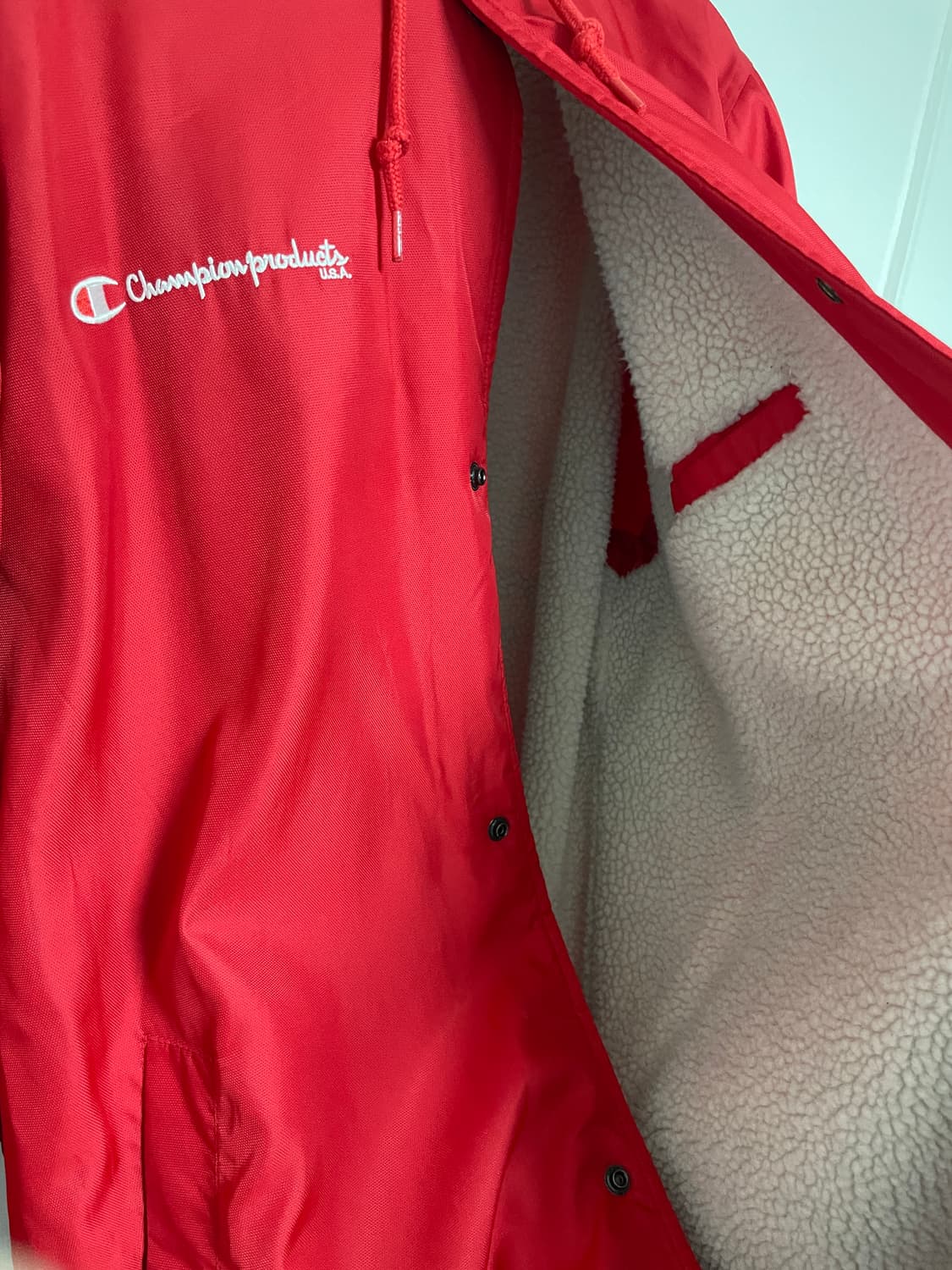 슈프림 x 챔피언 돕바 레드 xl 상품이미지3