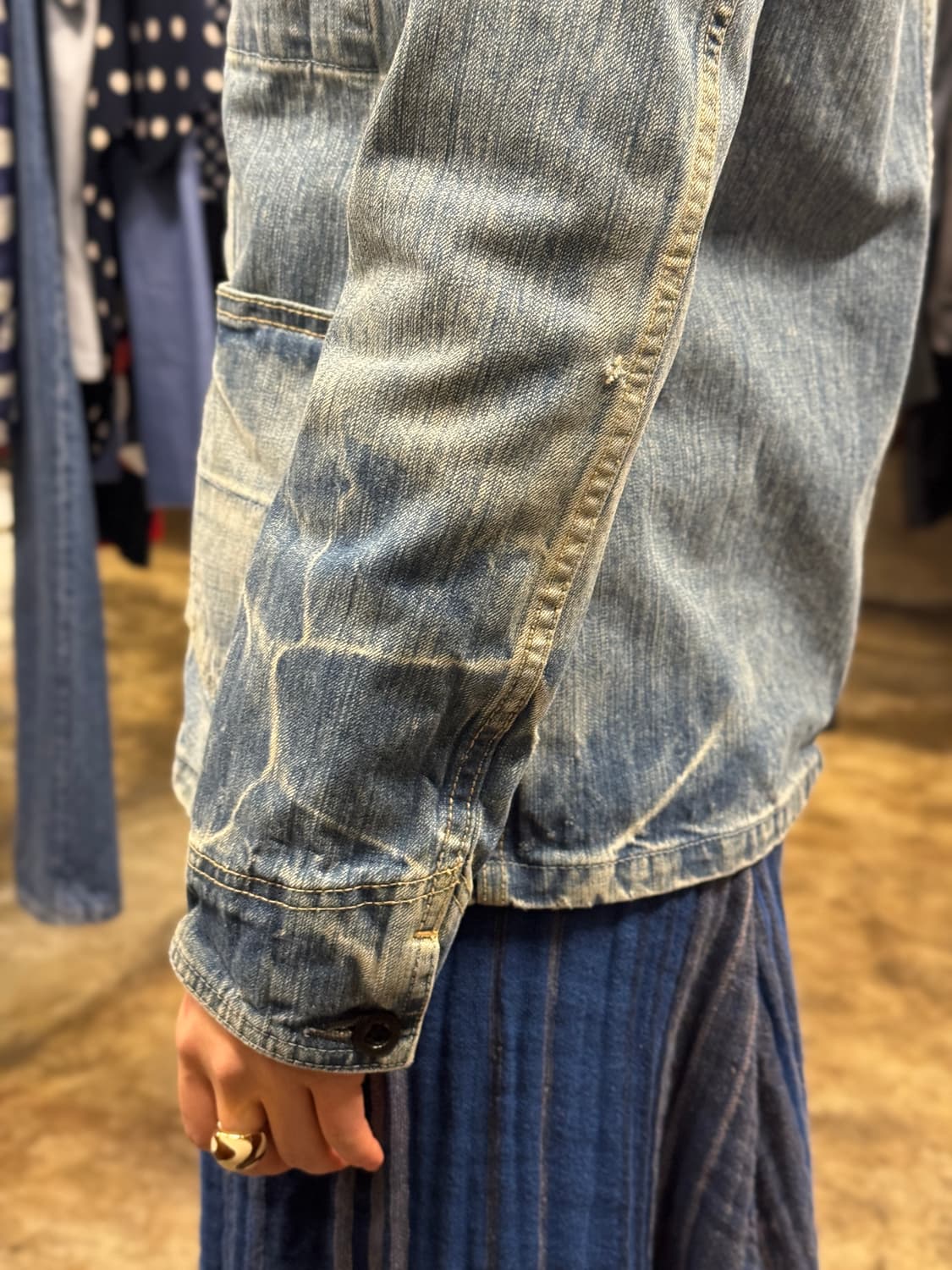 44-55) D.M.G Faded Denim Coverall Jacket 상품이미지5