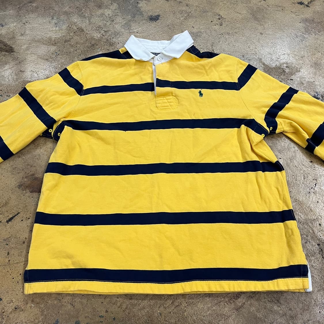 폴로 랄프로렌 옐로우 꿀벌 스트라이프 카라 긴팔티셔츠 상품이미지3