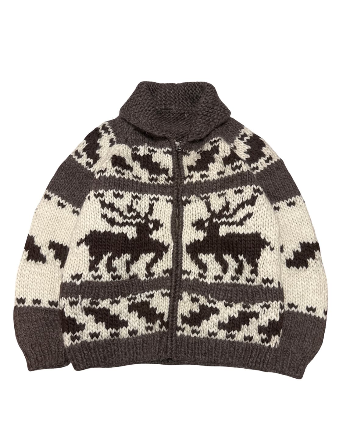 제펜 빈티지 코위찬 헤비울 니트집업 상품이미지1