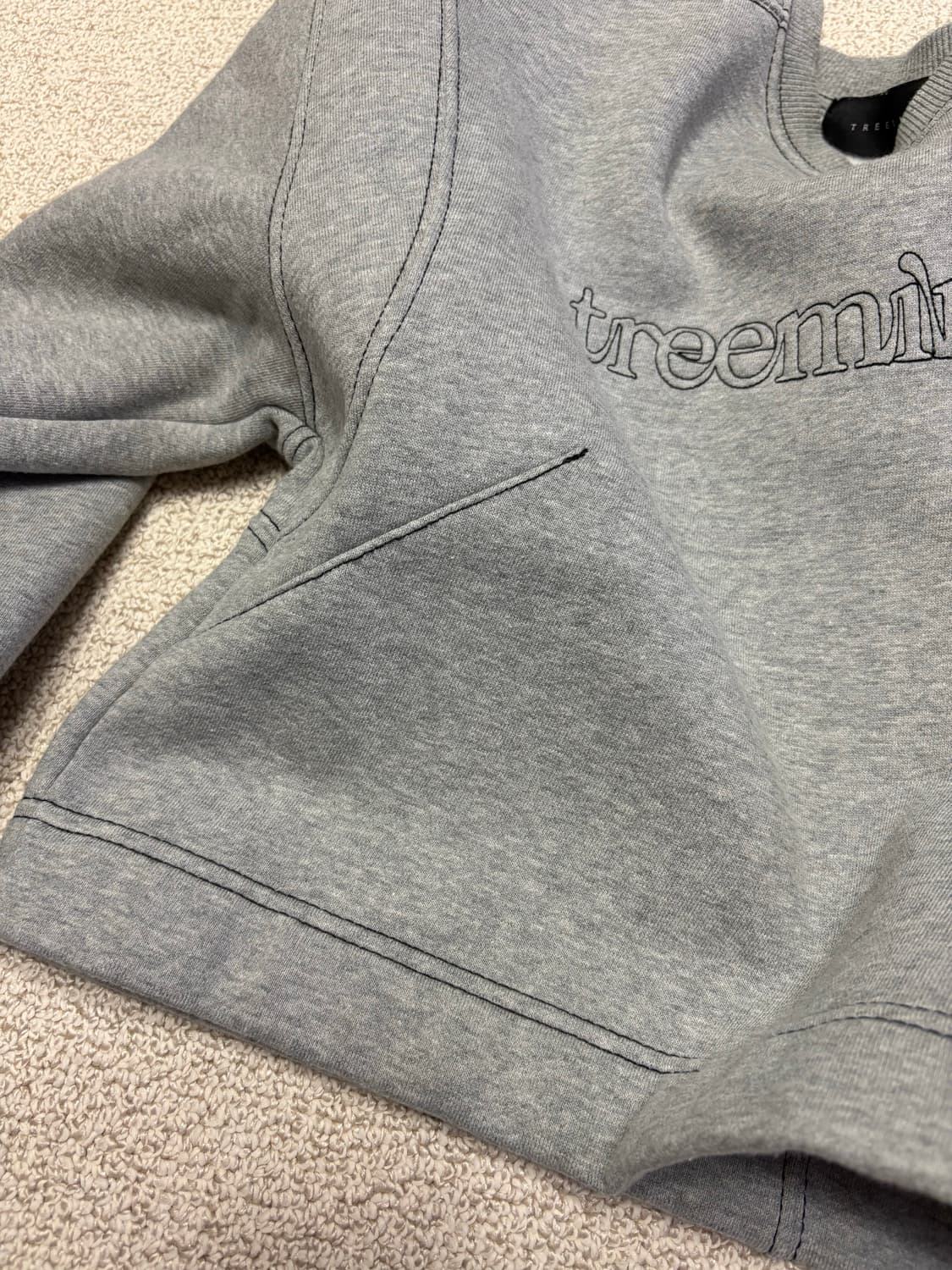 트리밍버드 세미크롭 스티치 맨투맨 상품이미지3