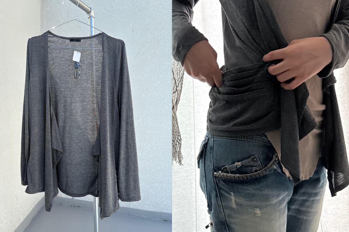 51 dark grey unbalance cardigan 상품이미지1