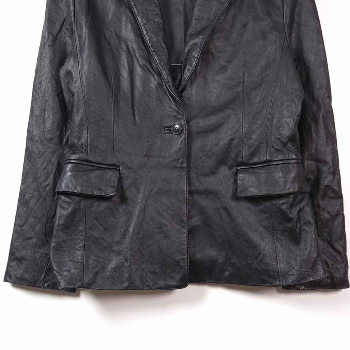 DIXIE 리얼 양피 레더 원버튼 블레이저 자켓 77 상품이미지4