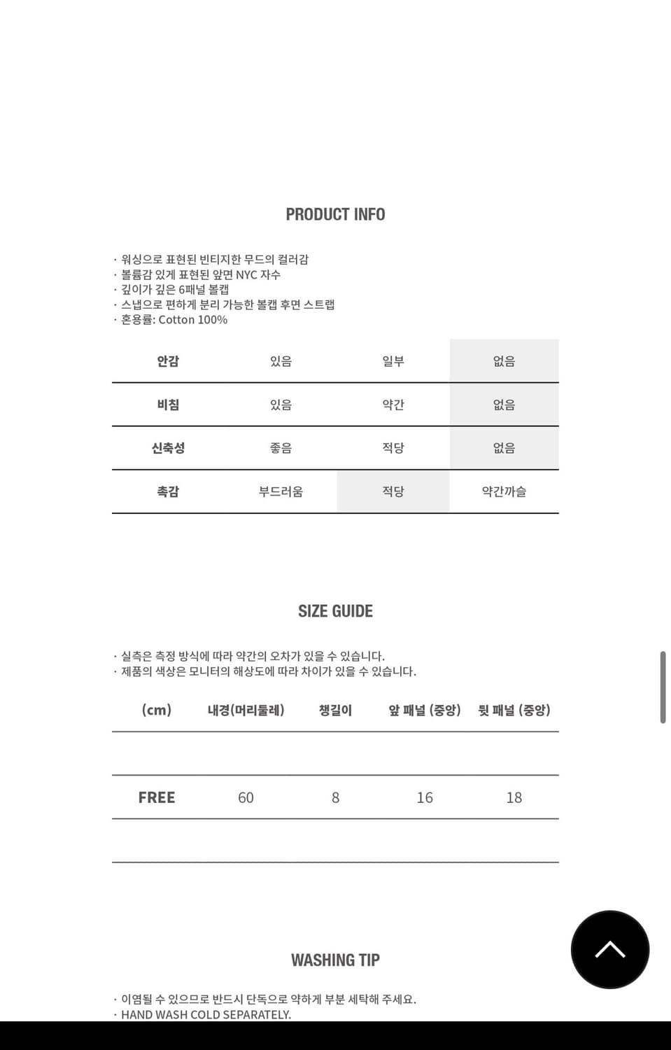 김채원 착용)노앙 nyc washed ball cap 네이비 상품이미지5