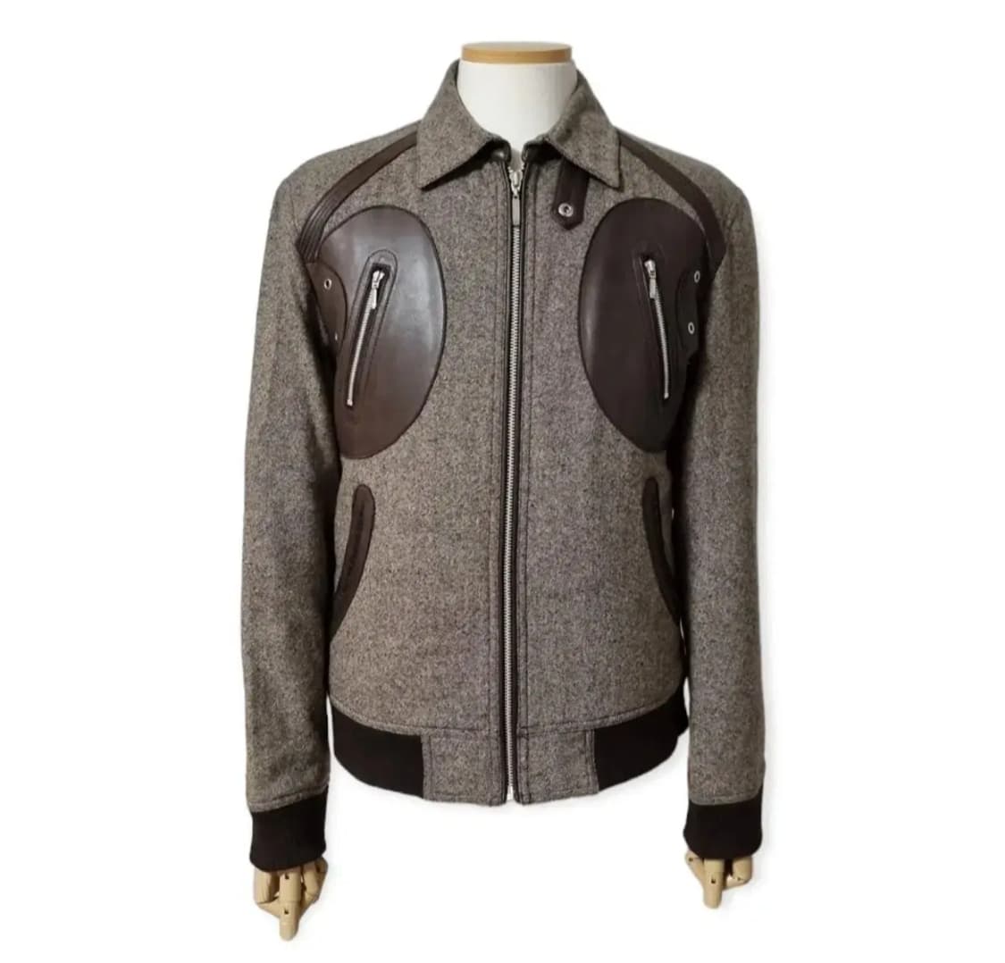 (M) 버버리헤링본자켓 버버리블랙라벨 버버리가죽자켓 상품이미지2