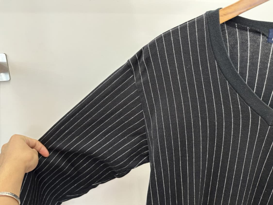 FRED PERRY V넥 스트라이프 롱슬리브 (M) 상품이미지5