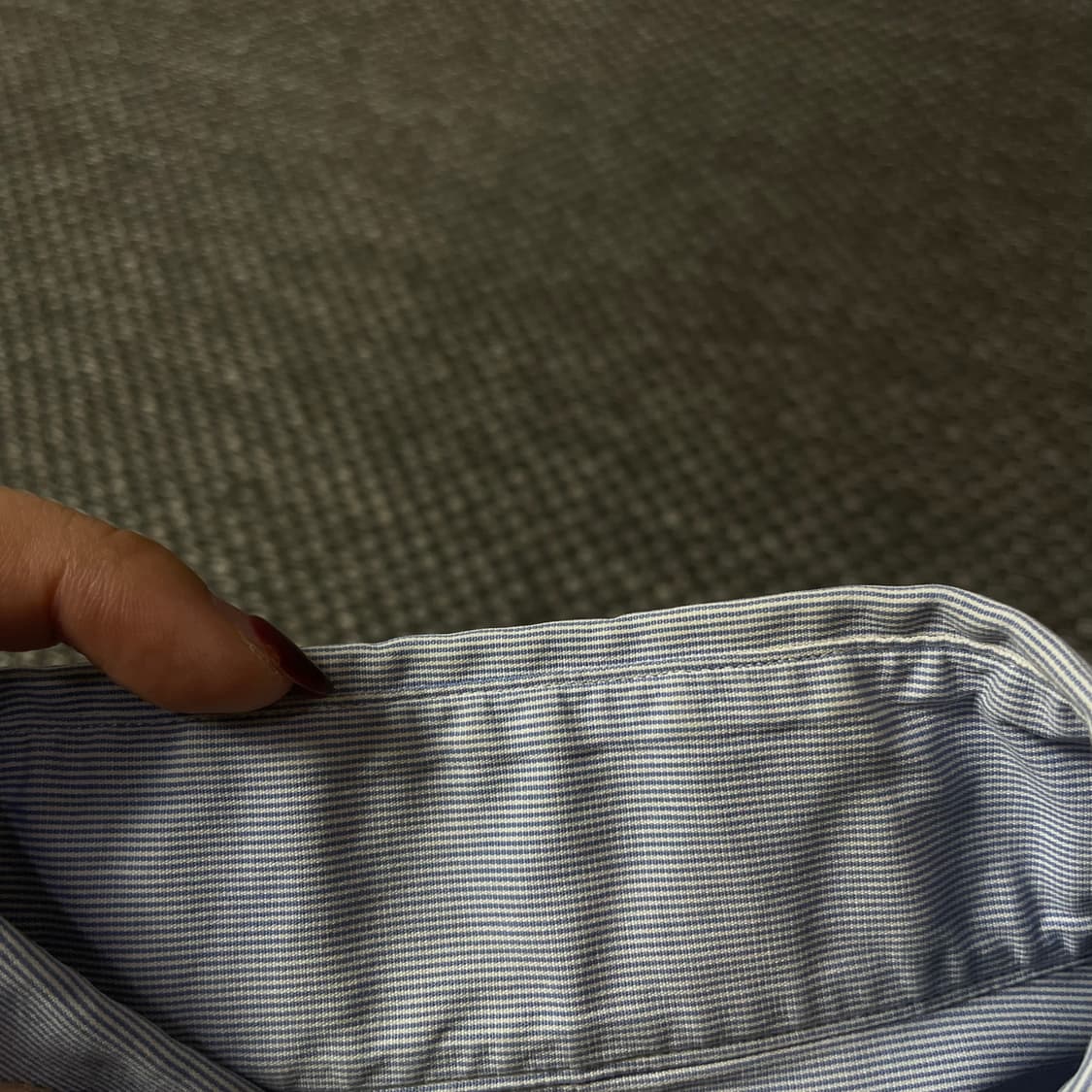 폴로랄프로렌 스카이블루 마이크로 스트라이프 리젠트 커스텀핏 긴팔 셔츠 상품이미지5