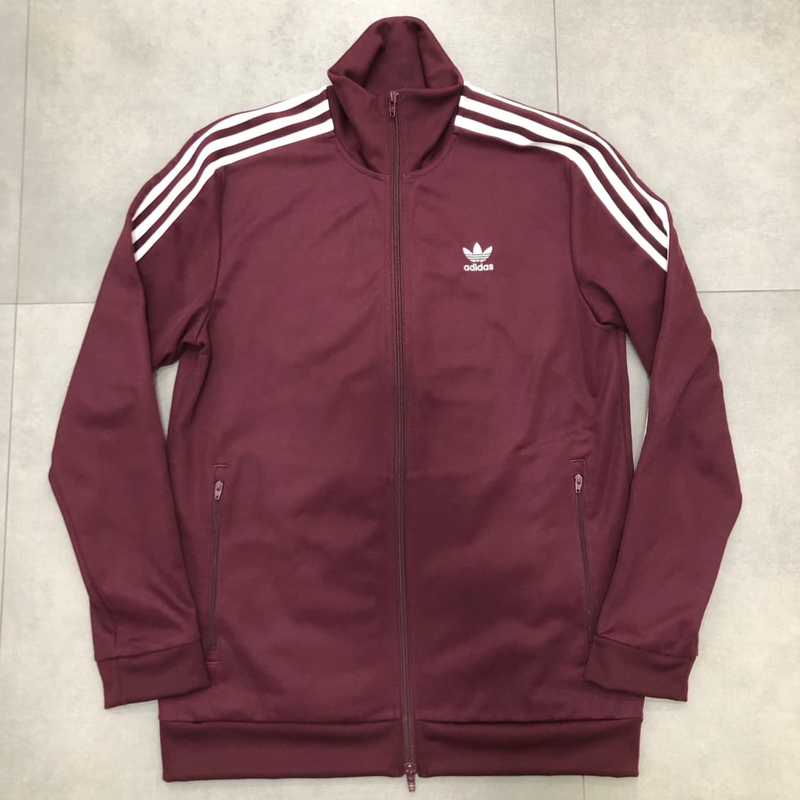 아디다스 베켄바우어 트랙탑 버건디 투웨이 집업 저지 자켓 XL 상품이미지1