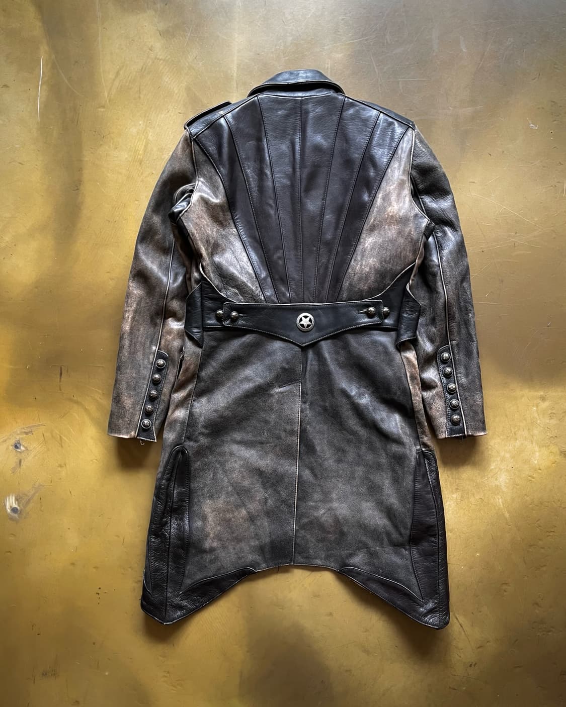 Gothic Cowhide Leather Napoleon Coat 상품이미지8