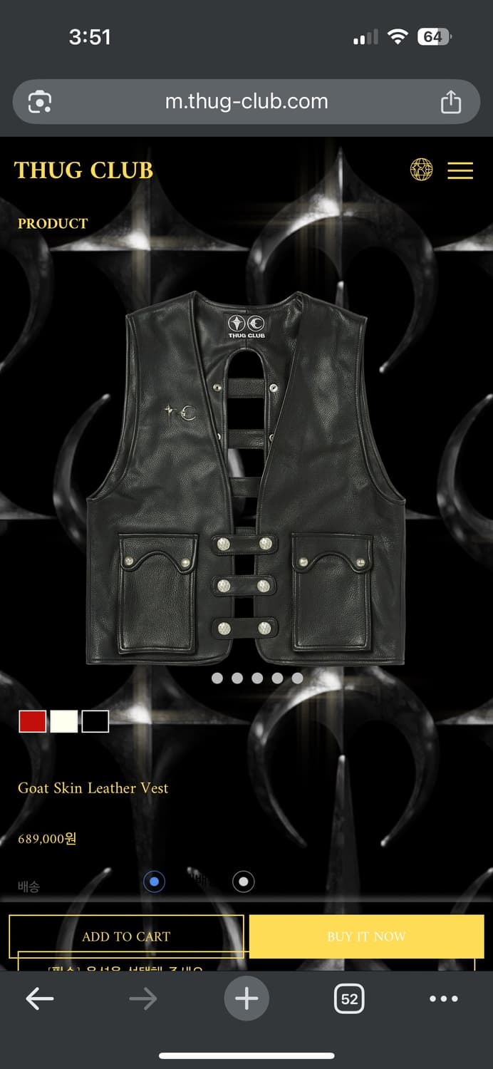 구매글)떠그클럽 레더 조끼  상품이미지1