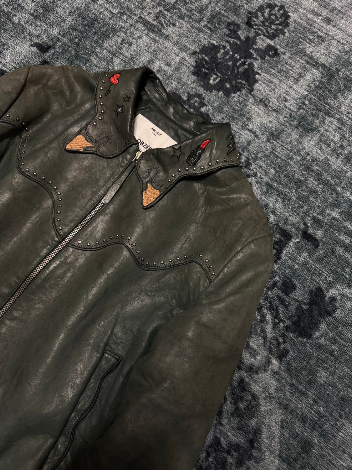 Obzee archive western lamb skin jacket 상품이미지3