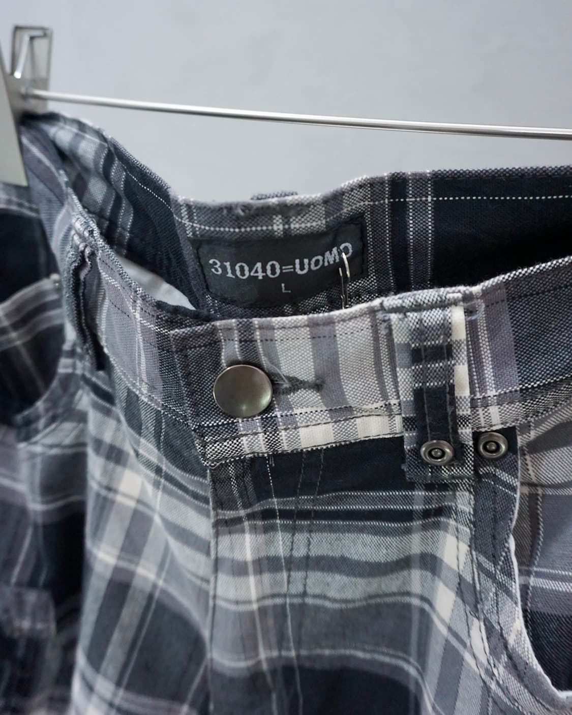 31040=UOMO 체크 7부 카코팬츠 상품이미지3