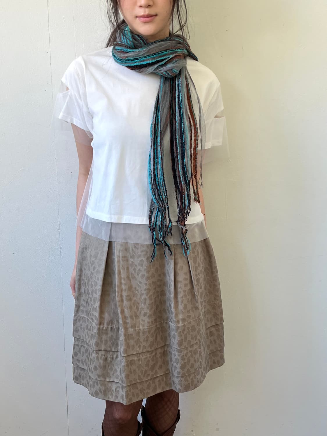 Japan vtg 시스루 머플러 상품이미지10