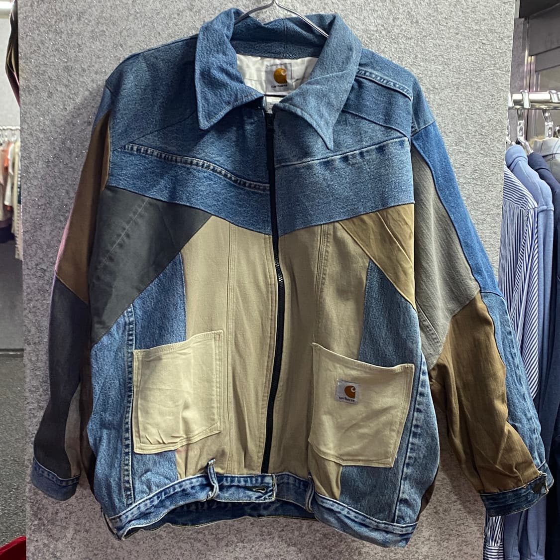 칼하트 리메이크 패치워크 데님 재킷 B4045 상품이미지2
