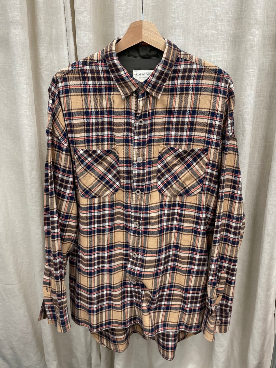 Fear of God 4TH COLLECTION 체크셔츠 브라운 L 상품이미지1