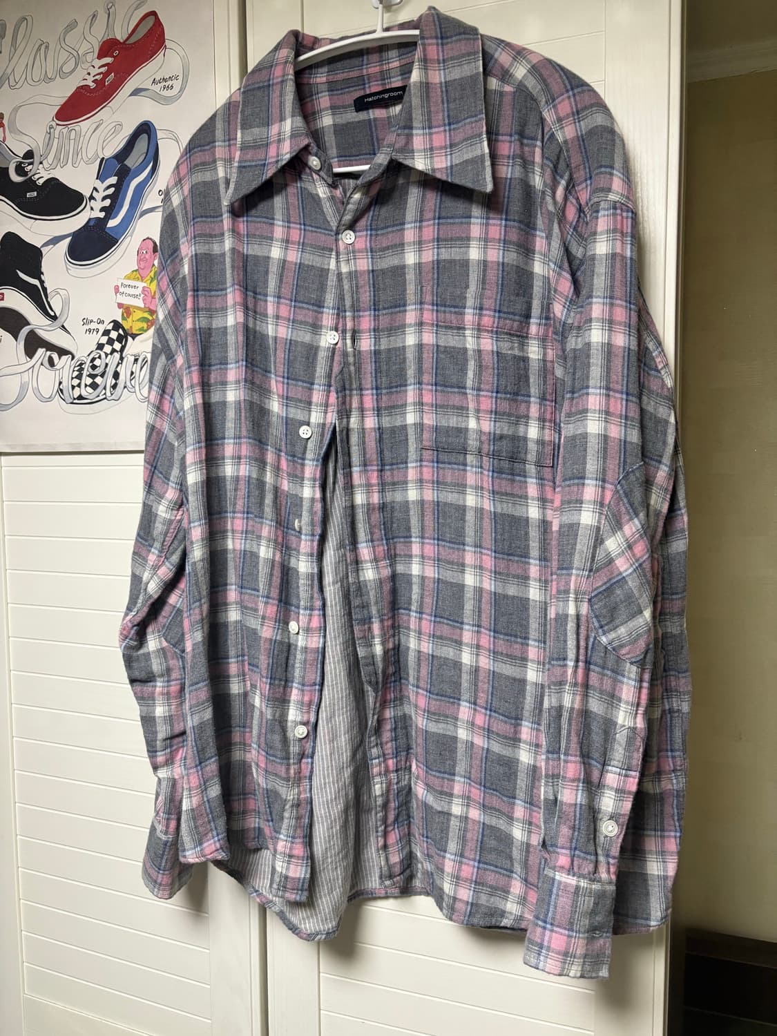 해칭룸 아카이브 셔츠 핑크 그레이(3) 상품이미지1