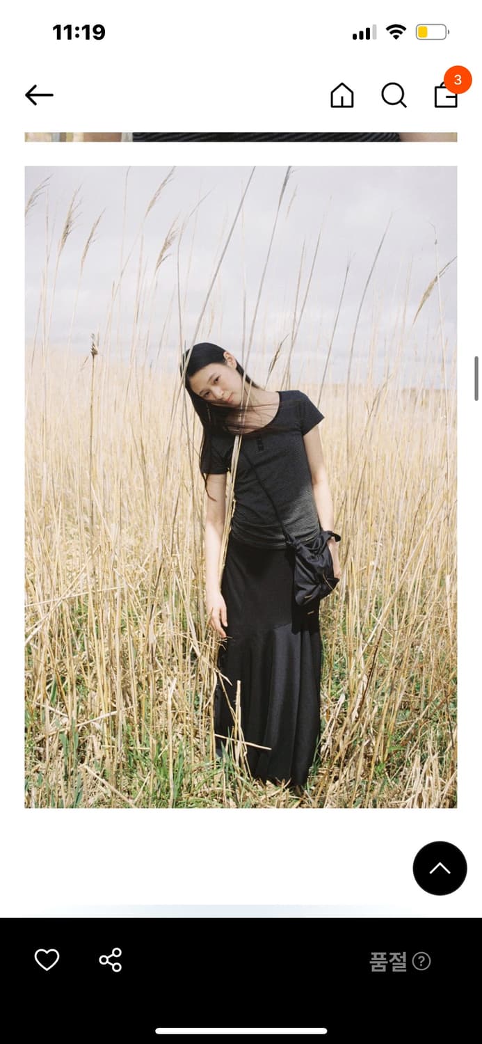 미세키서울 플레어 롱 스커트 블랙 상품이미지3