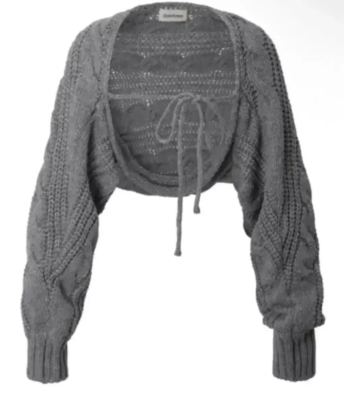 쓰리타임즈 케이블 배기 볼레로 멜란지그레이 23fw 상품이미지1