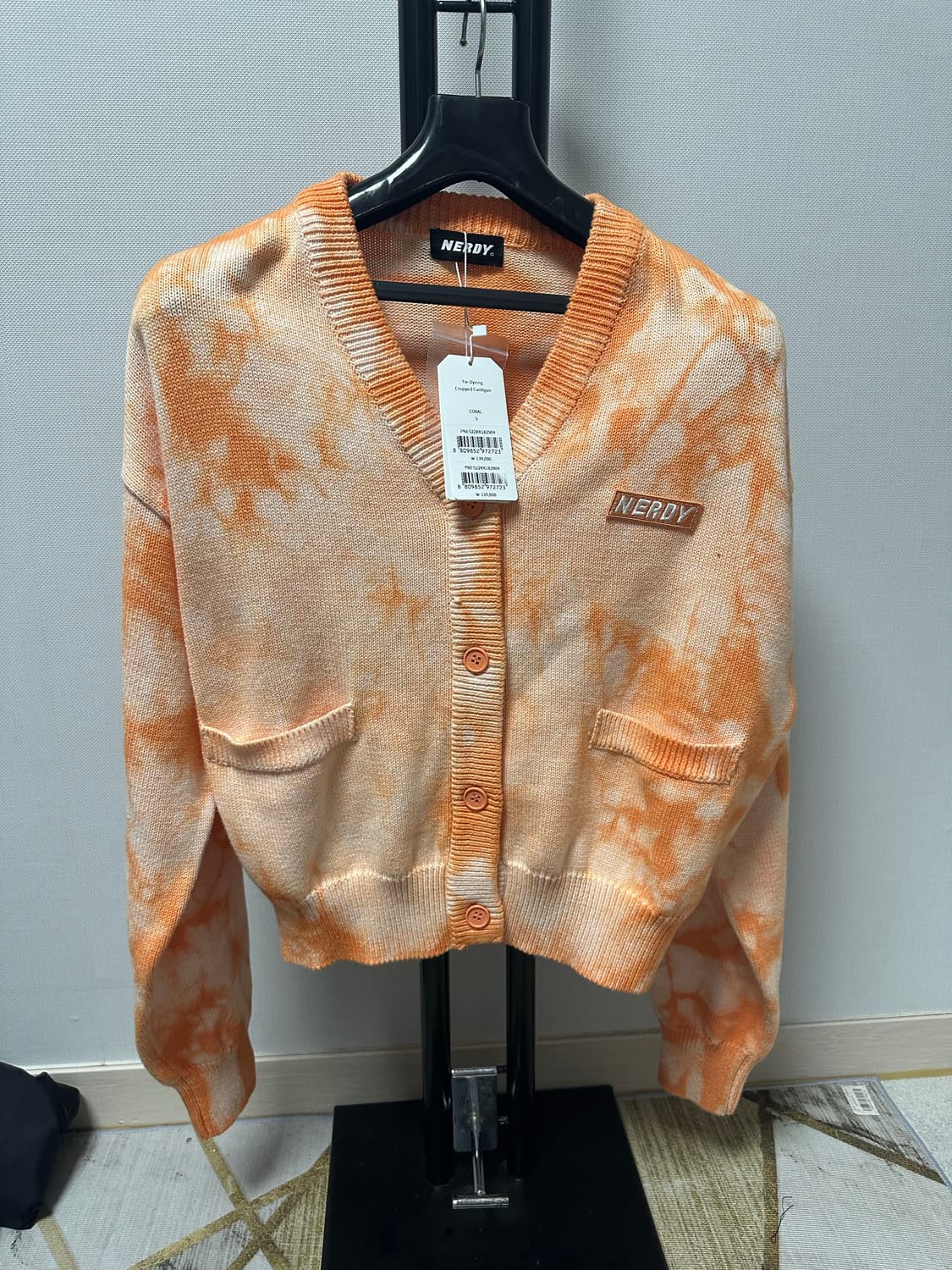 널디 여성가디건 오렌지 물나염숏기장  가디건 -S사이즈  새상품 상품이미지3