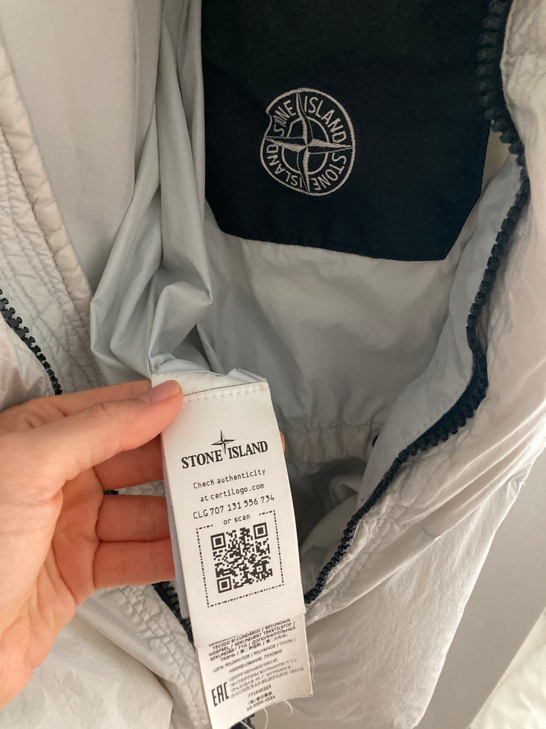 스톤아일랜드 가먼트 다운 자켓 라이트 그레이 XL 상품이미지3