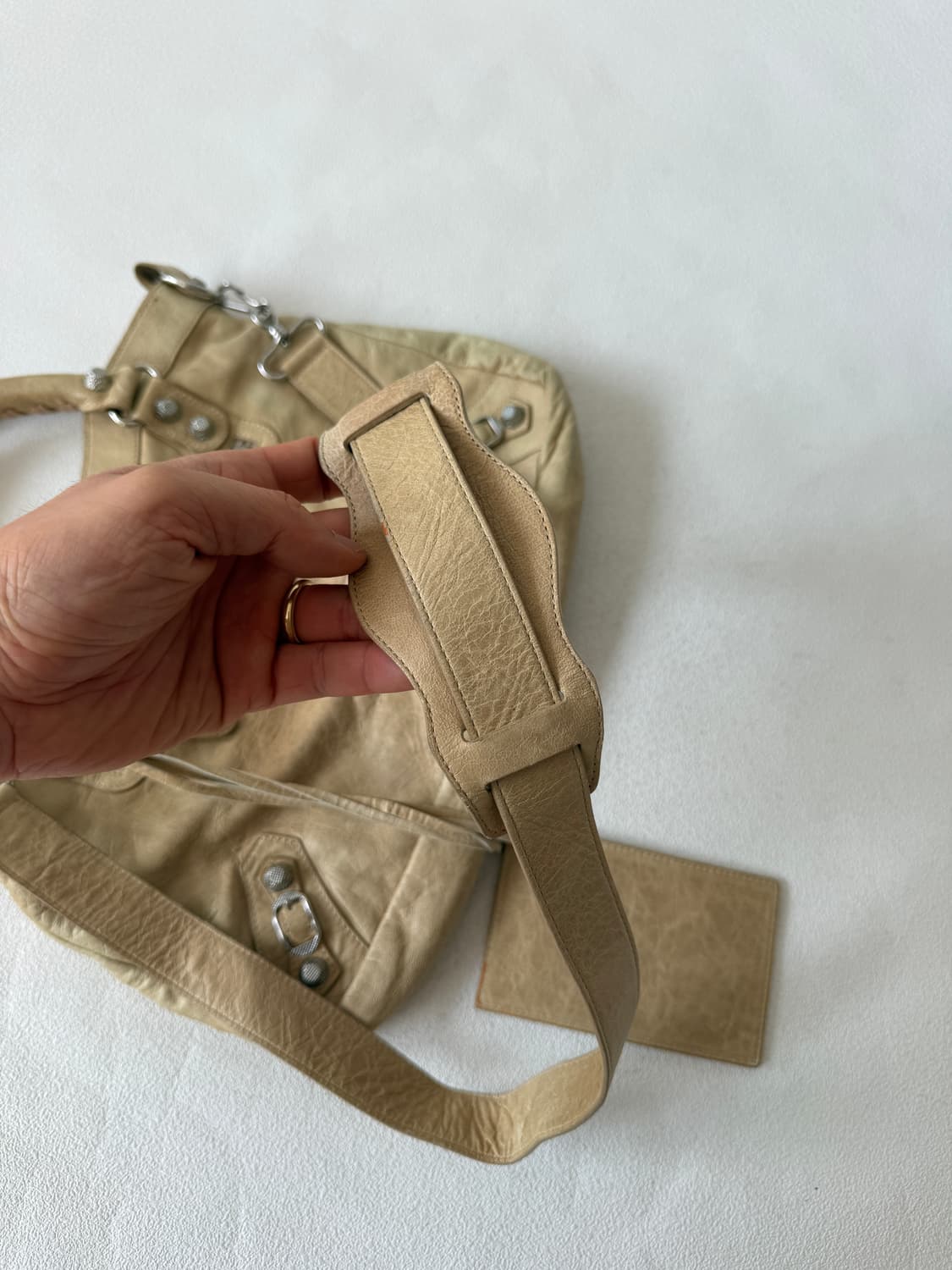 Pre owned 레더 토트 크로스백 상품이미지3