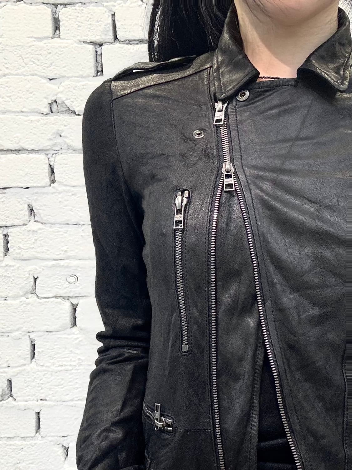Slim Fit Genuine Leather Rider Jacket 상품이미지3