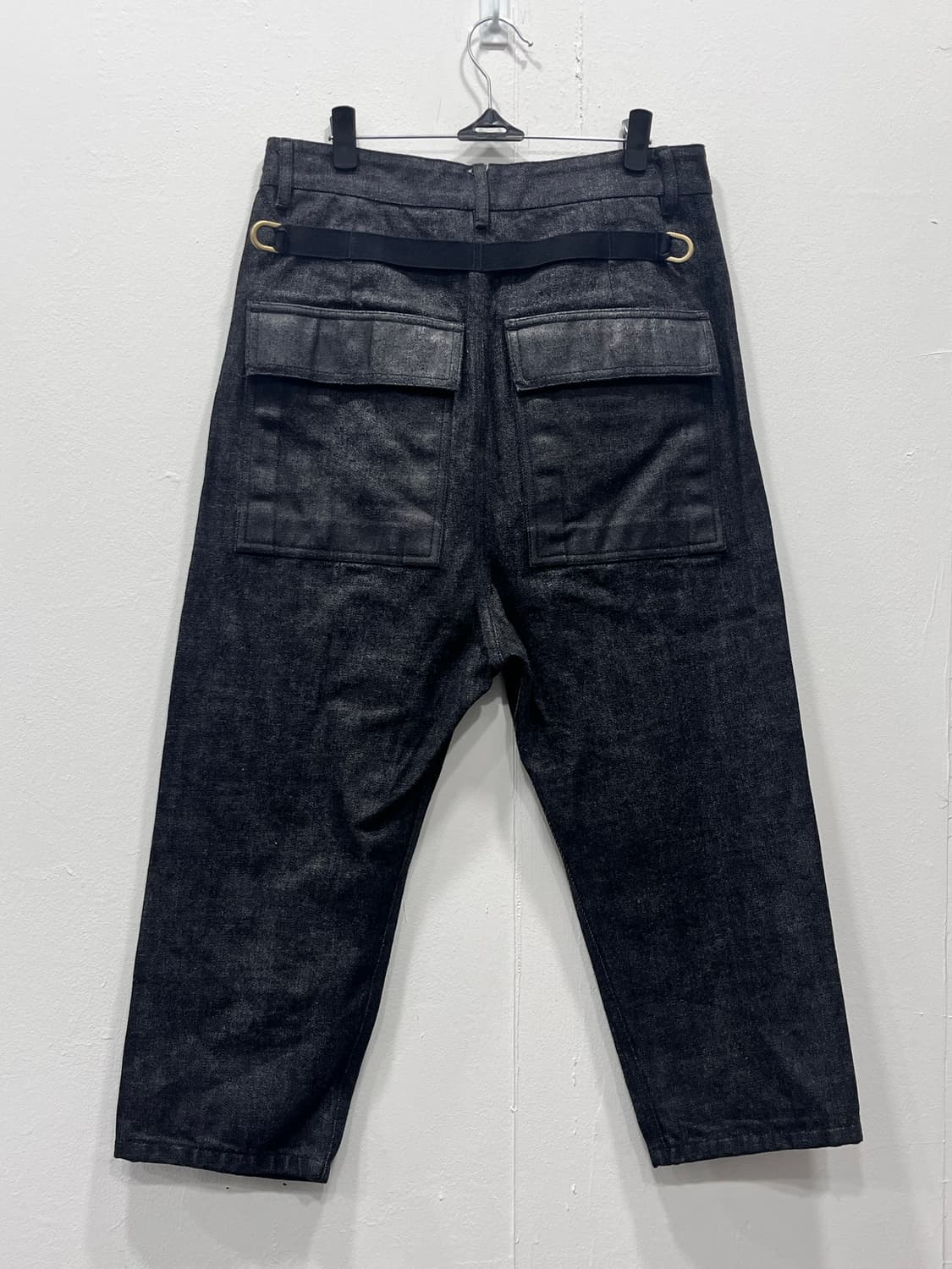 릭오웬스 블랙 데님 코팅 크롭진 17시즌  30인치 상품이미지3