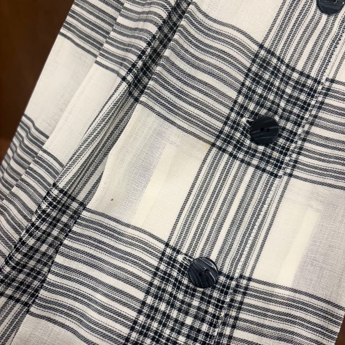 버버리 런던 롱 원피스 카라넥 버튼 클로징 체크 패턴 디테일 그레이 상품이미지9