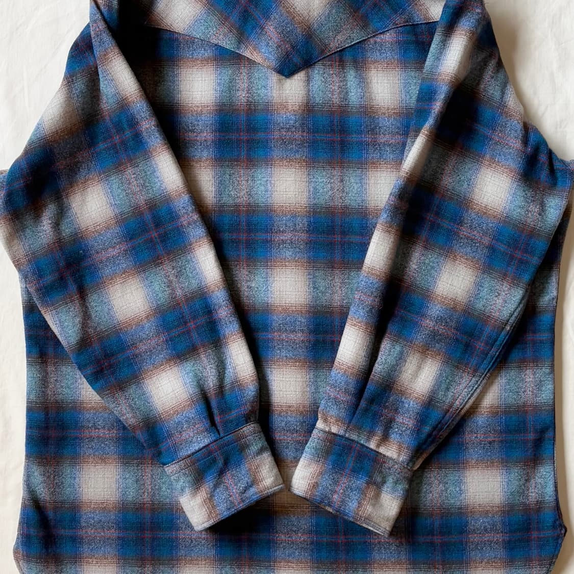 (L) 70s USA Pendleton 타탄체크 울 웨스턴 셔츠 상품이미지10