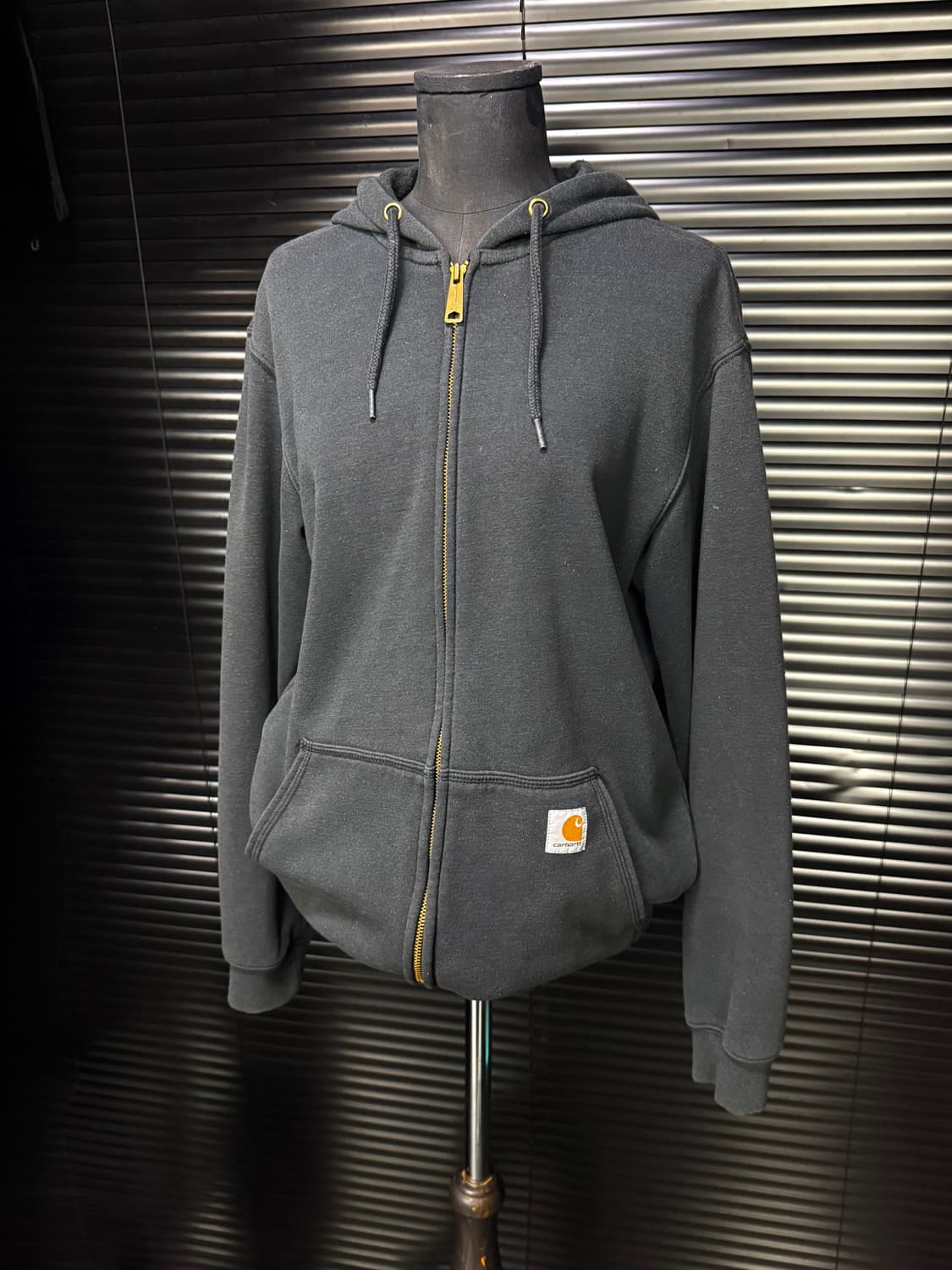 칼하트 후드 집업 워크 기모 오버핏 S 후디 스웻 블랙 차콜 빈티지 스몰 상품이미지1