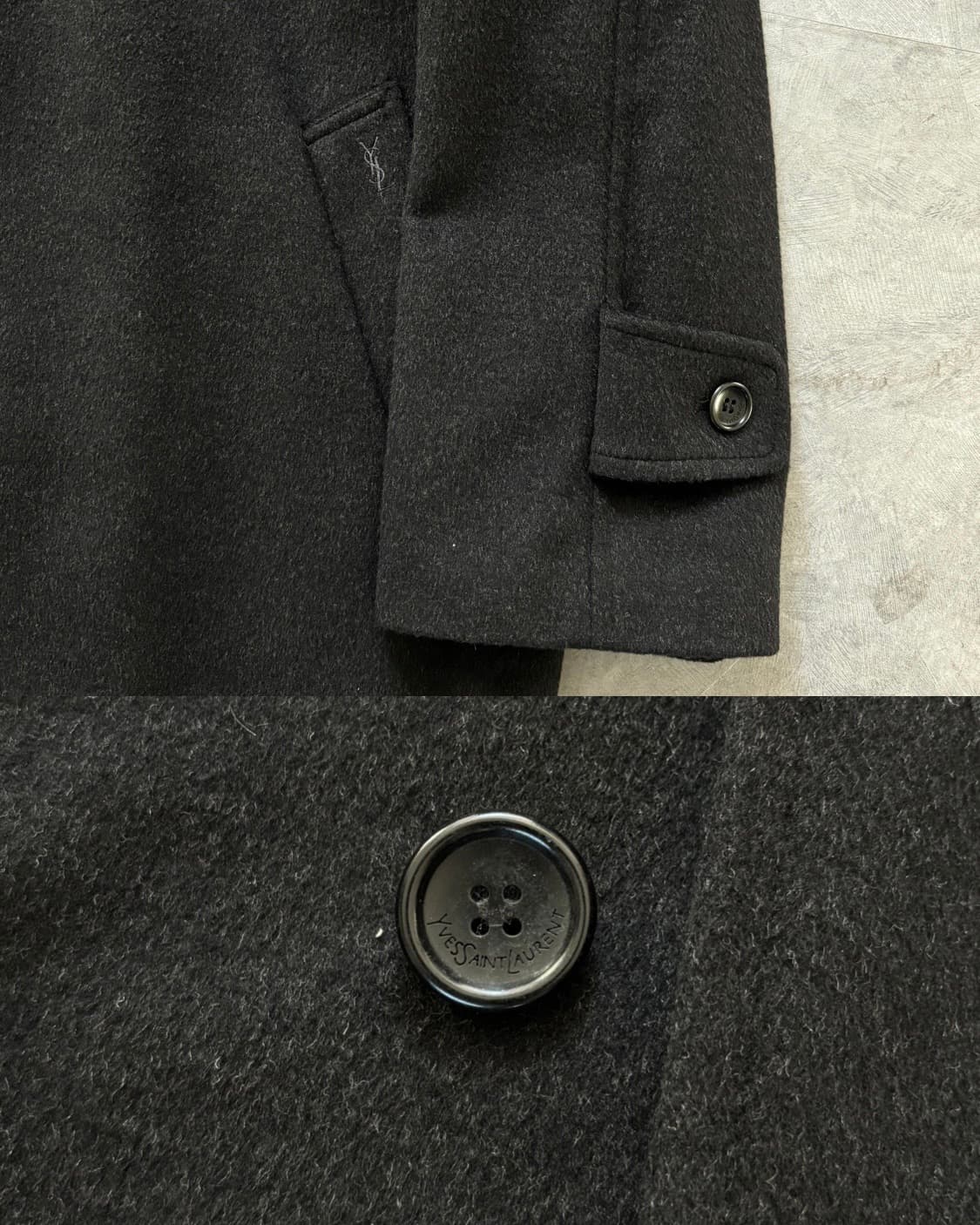 Yves Saint Laurent 입생로랑 블랙 캐시미어 블렌드 코트 상품이미지9