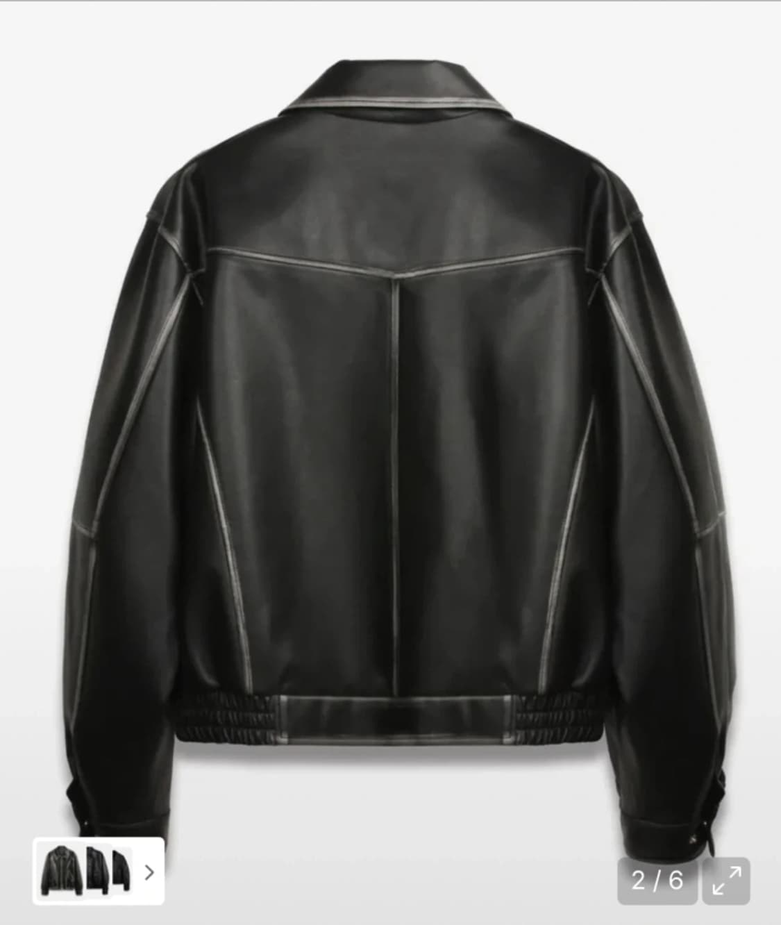 도프제이슨 오버핏 워싱레더 패널드 블루종 상품이미지4