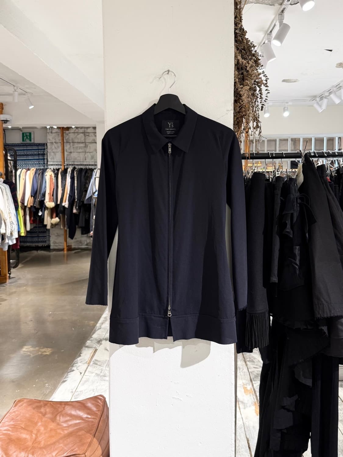 와이즈 다크네이비 울 개버딘 셔츠 집업 자켓 상품이미지1