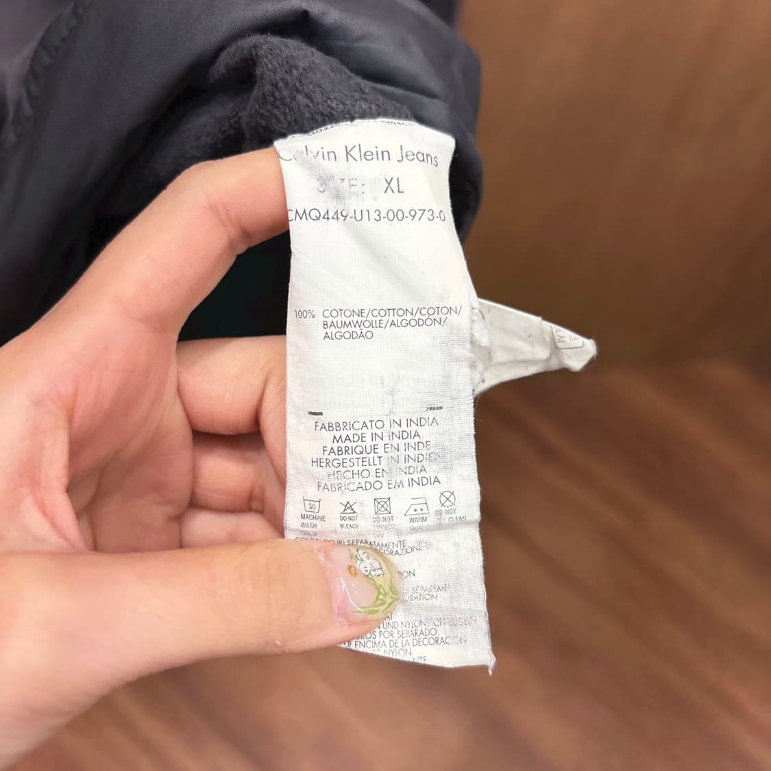 캘빈클라인 진스 하이넥 집업 자켓 배색 소매 로고 탭 디테일 차콜 그레이 상품이미지7