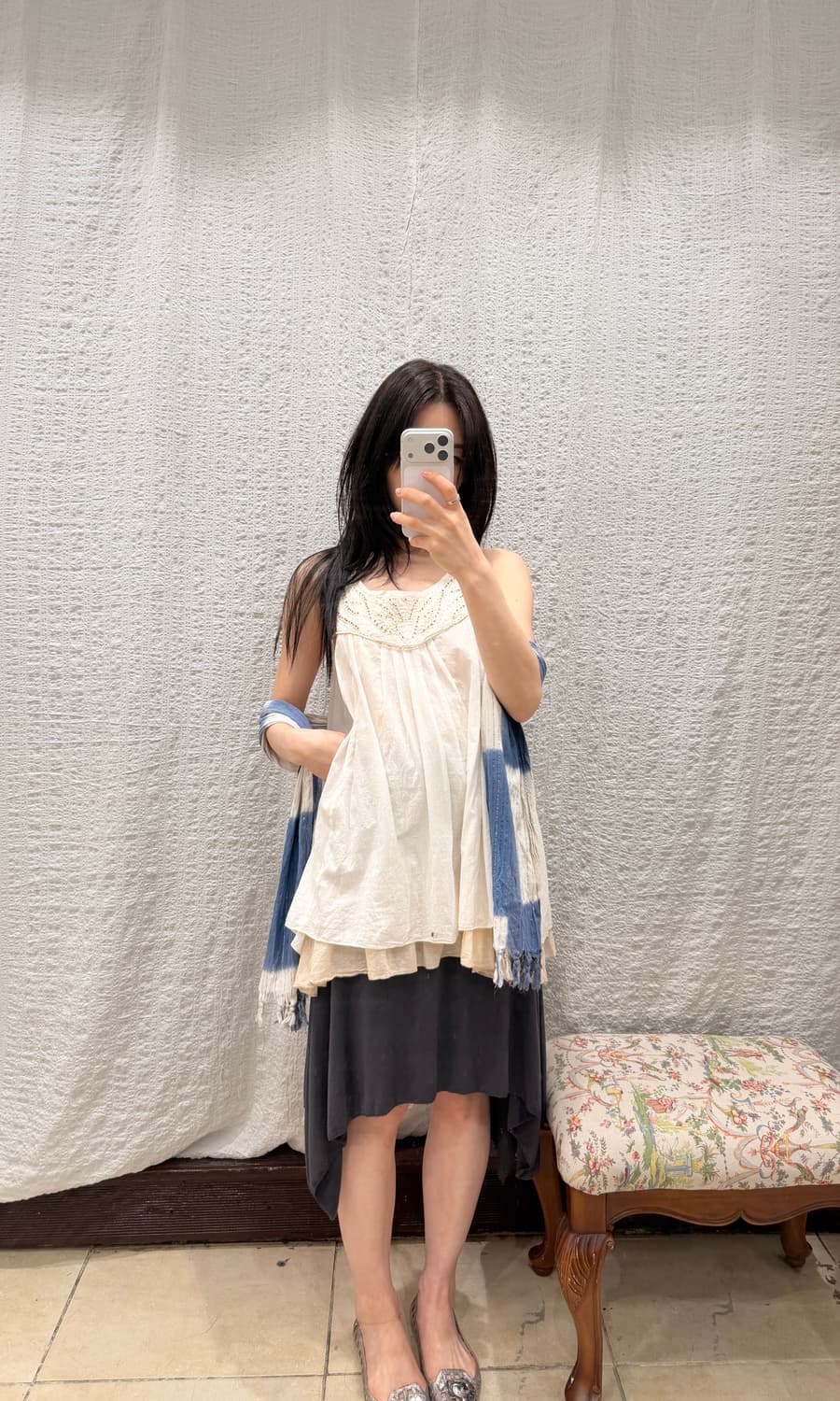 Lace-trim sleeveless blouse 상품이미지2