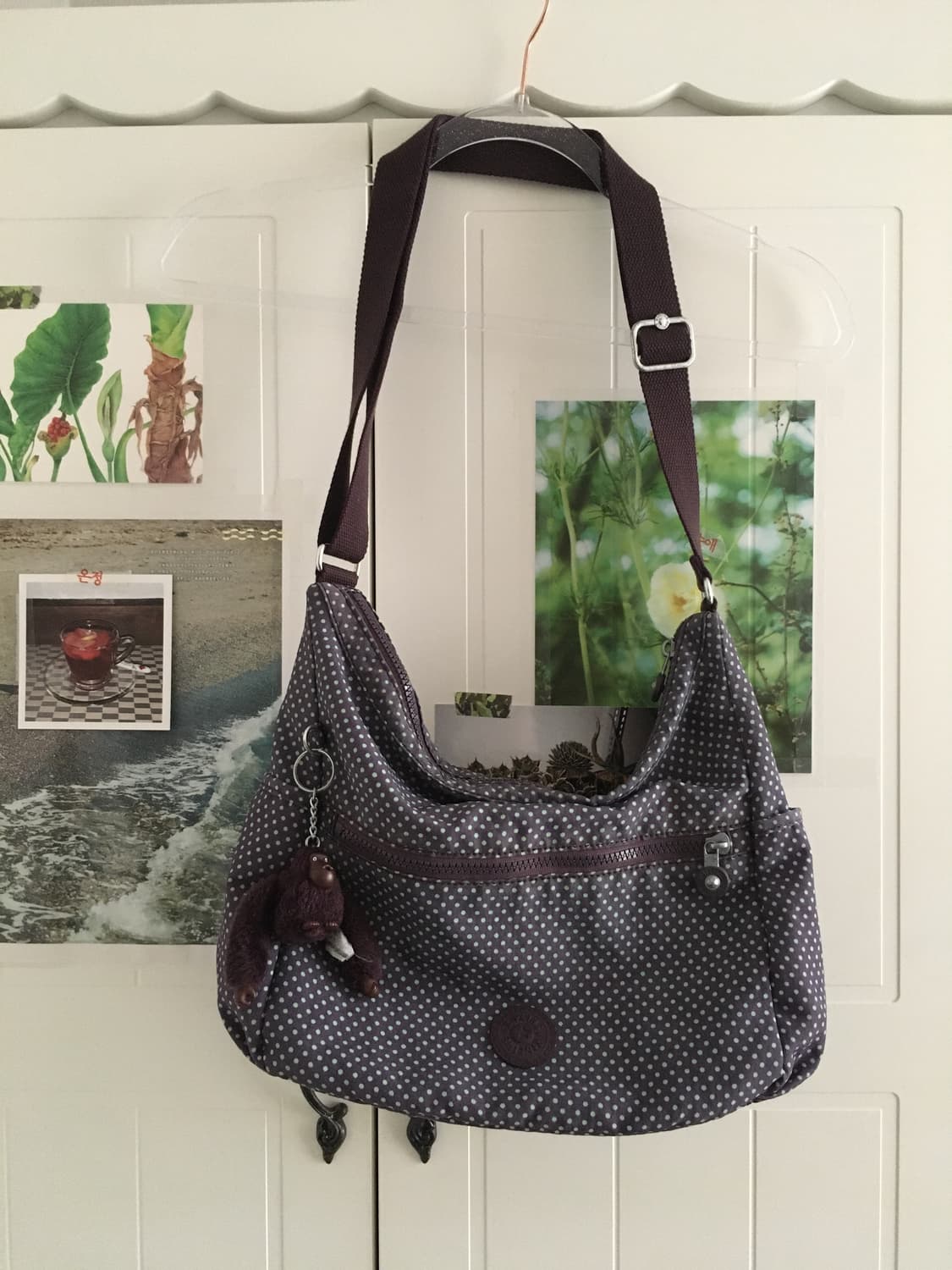 빈티지 키플링 도트 퍼플 포도 크로스백 희귀 보라 연두 상품이미지1