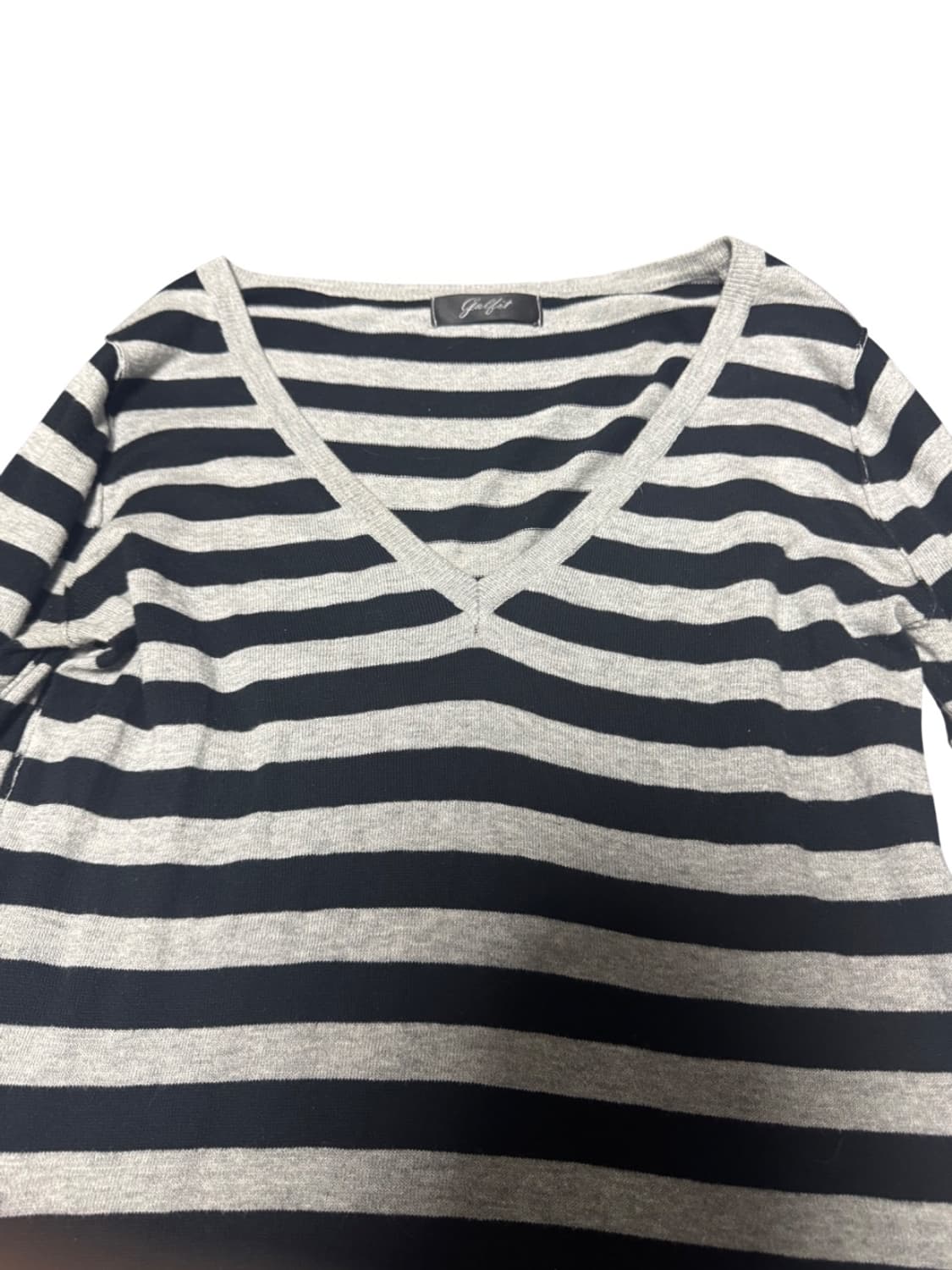 Stripe Design V-Neck Long Sleeve 상품이미지3