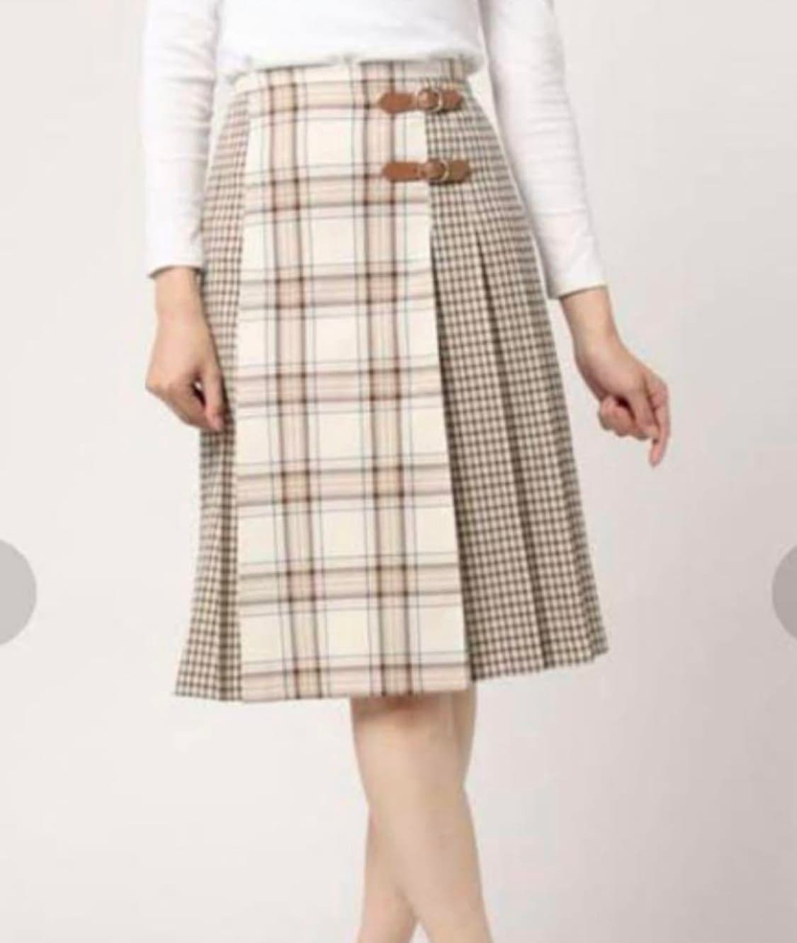 갸루 모리걸 일본 빈티지 교복 st 체크 플리츠  미디 스커트 상품이미지1