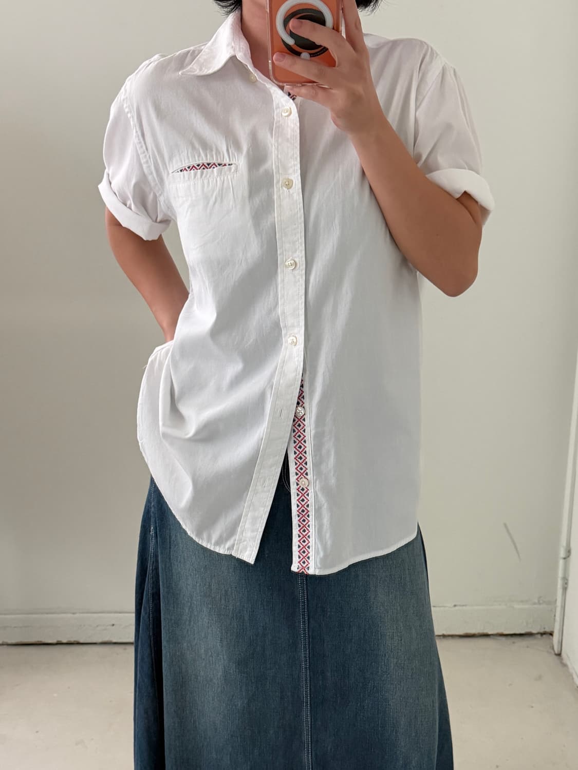 일본빈티지 빔즈 반팔셔츠 상품이미지2