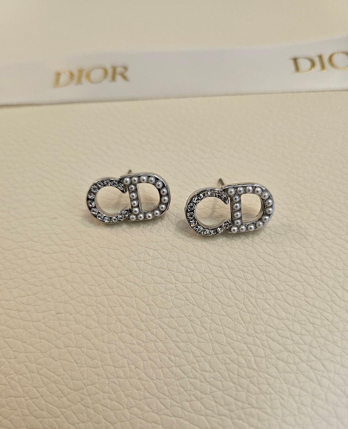 디올 진주 큐빅 은장 귀걸이 업사이클링 상품이미지3