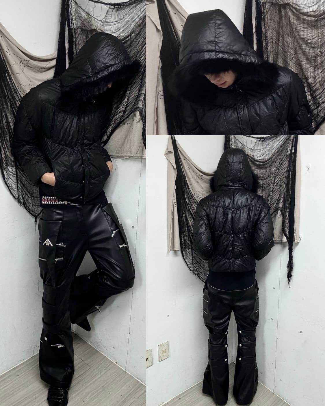 Black Fur Hoodie Black Padding 상품이미지5