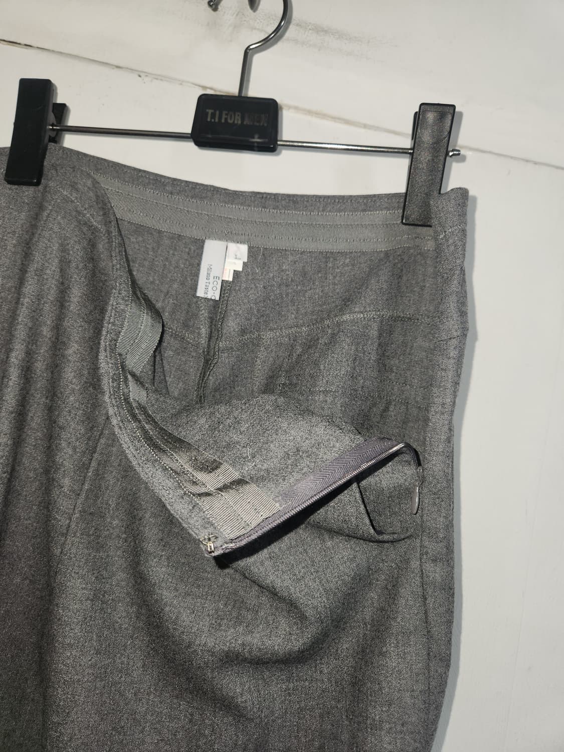 회색 모직 칠부 통바지  L(30) 상품이미지4