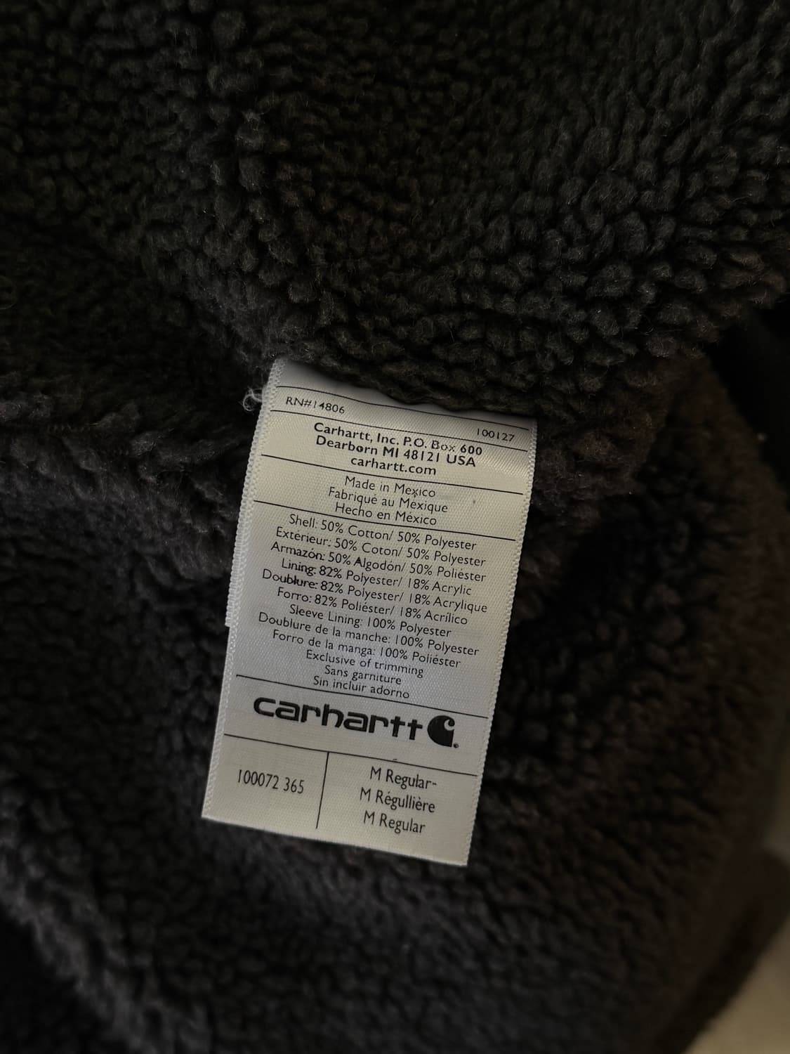 칼하트 플리스 집업 후드 M 상품이미지6