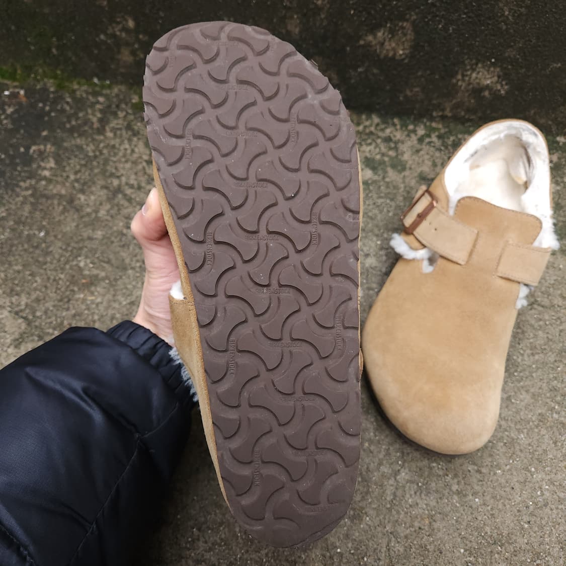 [42] BIRKENSTOCK 런던 시어링스웨이드 가죽 - 다크 티 상품이미지8
