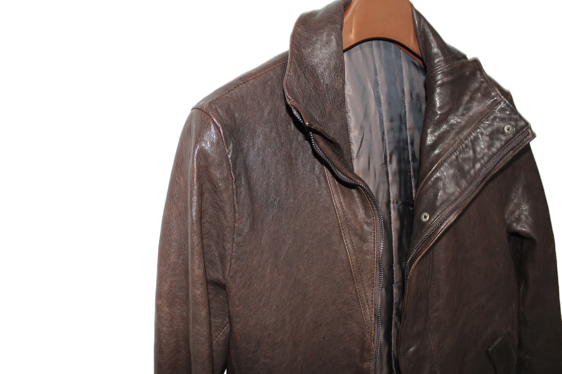 WOOYOUNGMI 우영미 하이넥 고트스킨 레더 바이커 자켓 상품이미지6