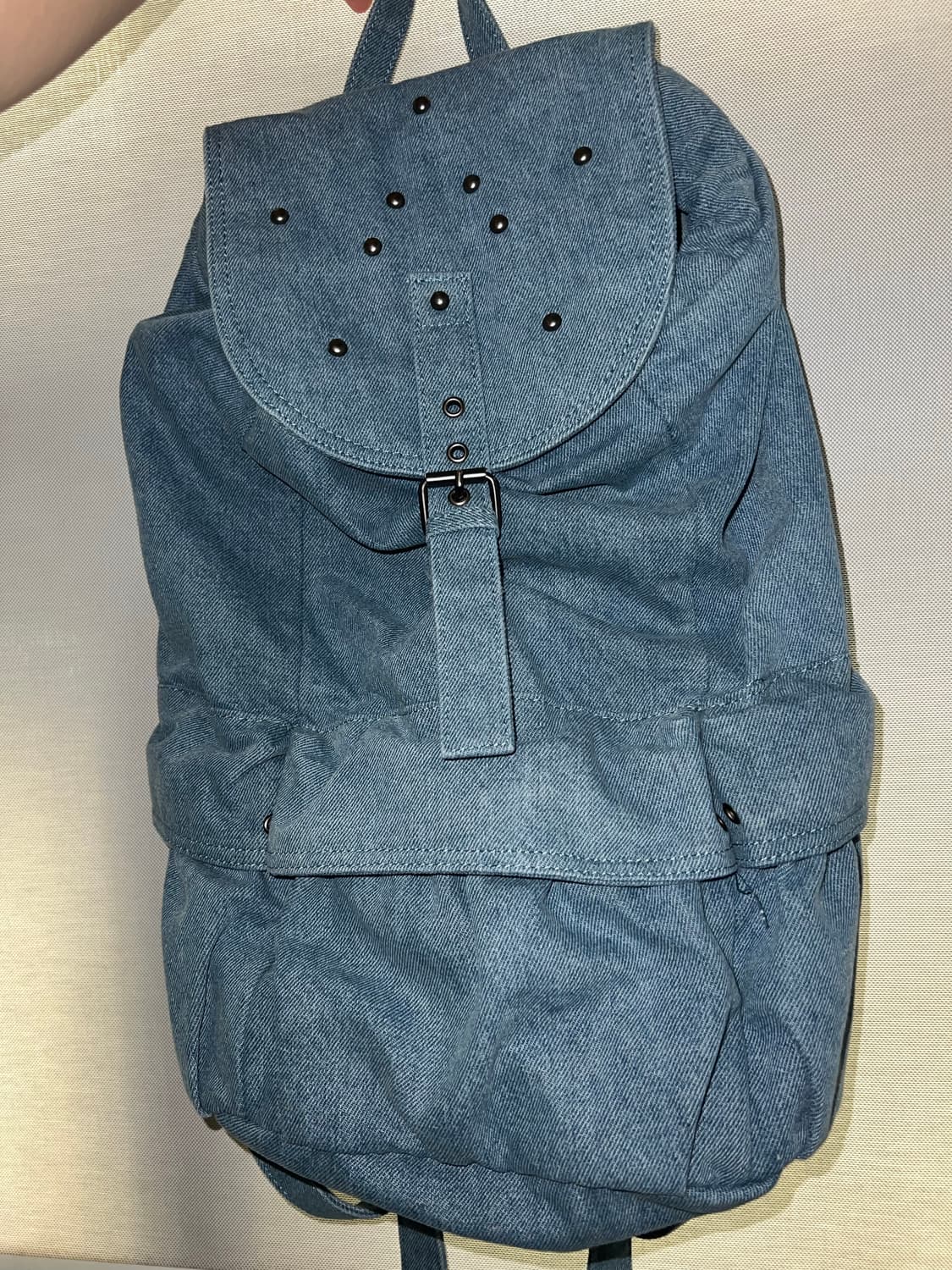 ❤️‍🔥급처❤️‍🔥DENIM STUD STRING BAG_BLUE 상품이미지1