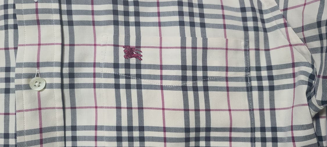 버버리 런던 빈티지 런던체크 반팔 셔츠 (Made in UK) 상품이미지5
