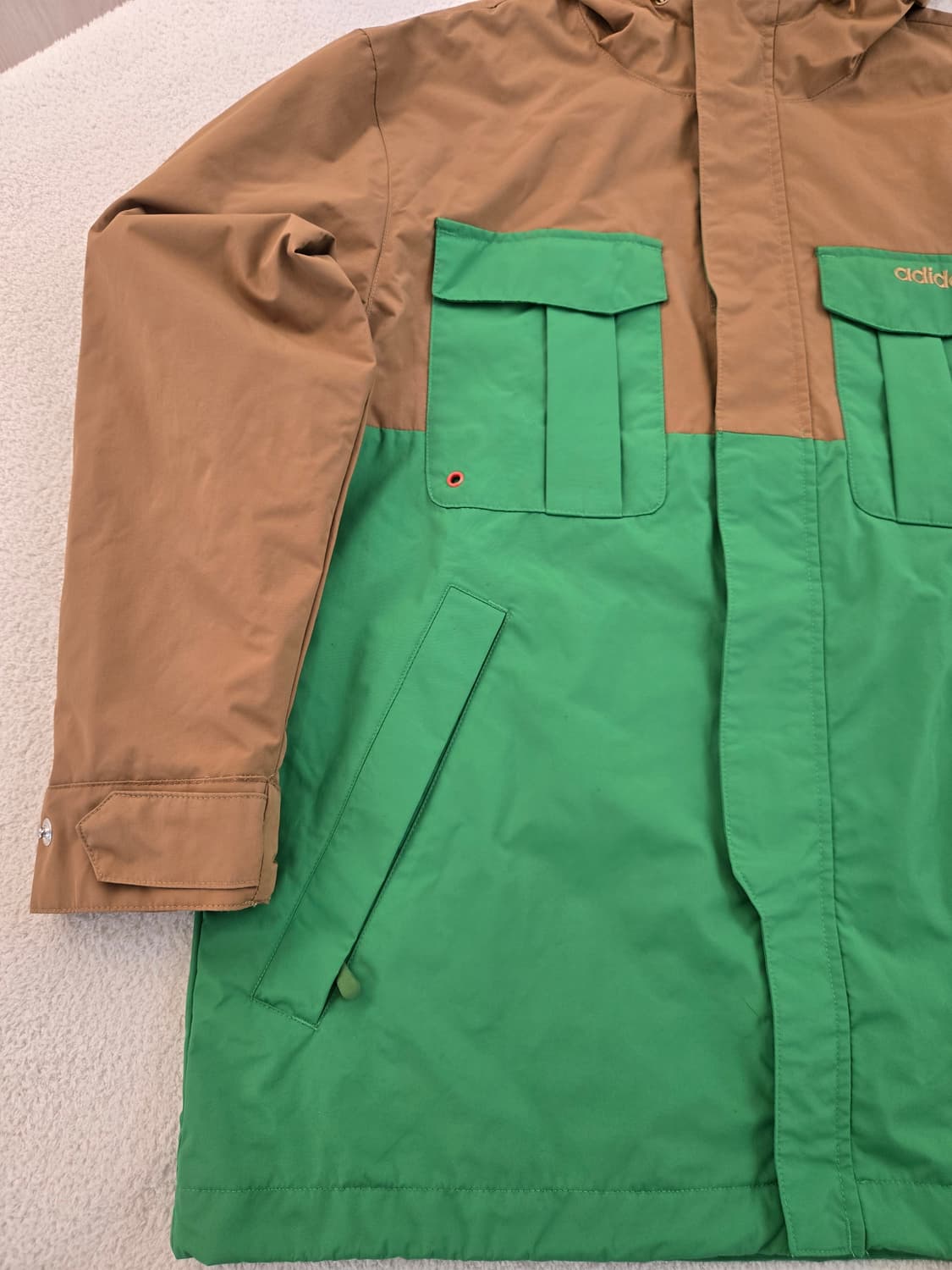 아디다스 브라운/그린 후드 자켓 100 상품이미지4